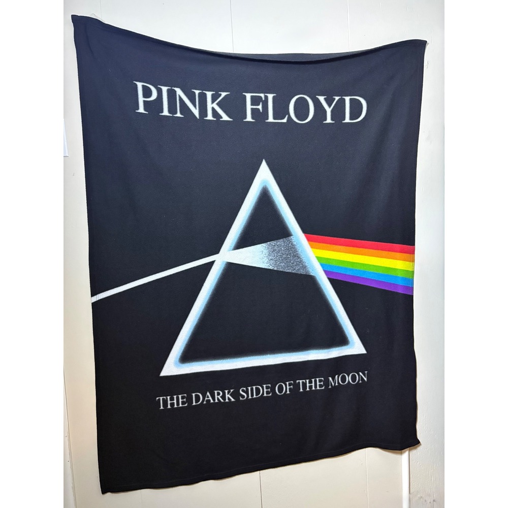 Pink Floyd Dark Side of the Moon Fleece Throw Blanket 60x45 Black Rock Music